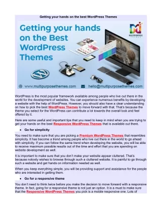 getting your hands on the best wordpress themes