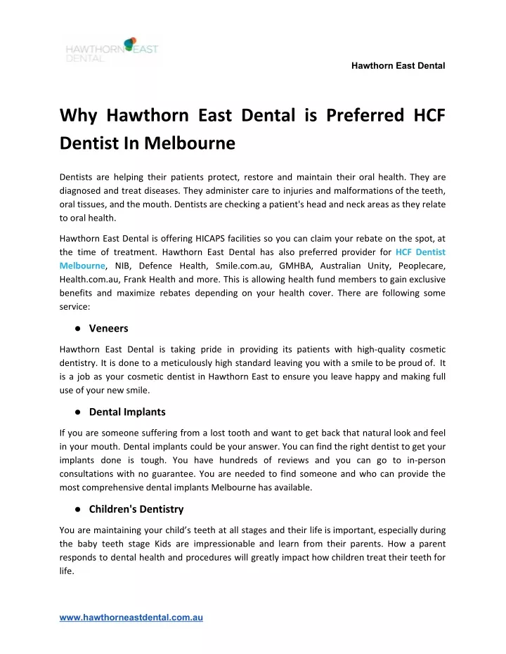 hawthorn east dental