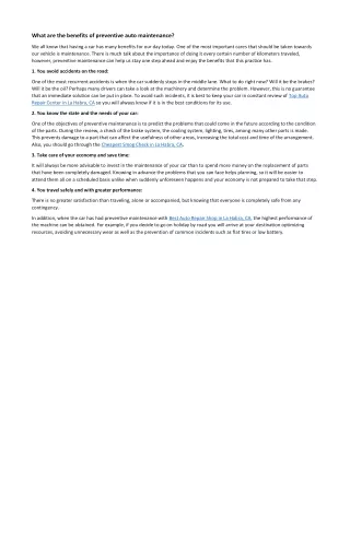 what are the benefits of preventive auto