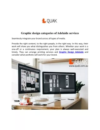 Graphic design categories of Adelaide services