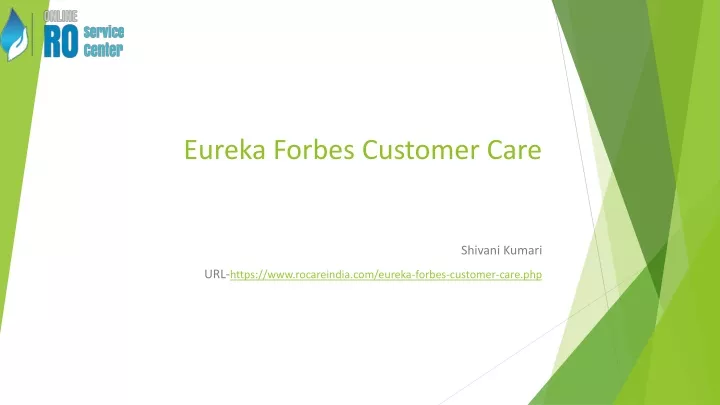 eureka forbes customer care