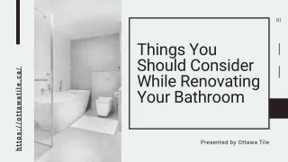 Things You Should Consider While Renovating Your Bathroom