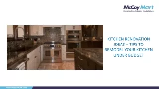 Kitchen Renovation Ideas – Tips to Remodel Your Kitchen Under Budget