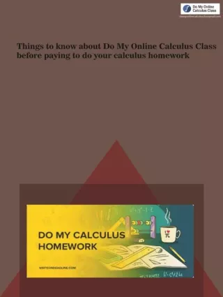 Things to know about Do My Online Calculus Class before paying to do your calculus homework