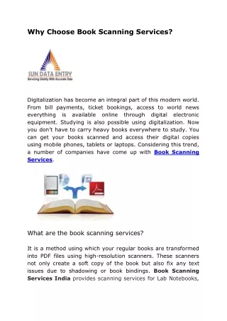 why choose book scanning services