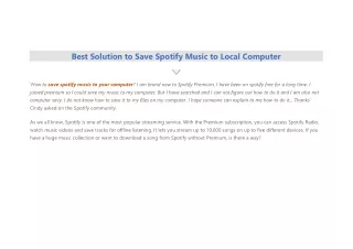 How to Download music from Spotify to your Computer