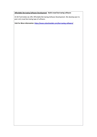 affordable borrowing software development build