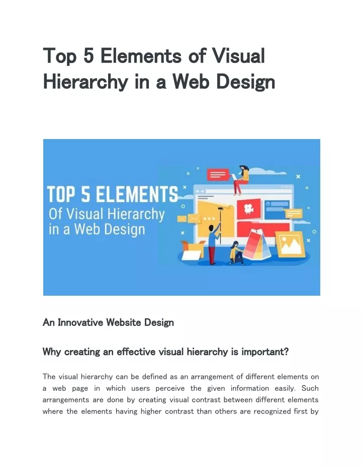 top 5 elements of visual hierarchy in a web design
