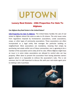 Luxury Real Estate - USA Properties For Sale To Afghans