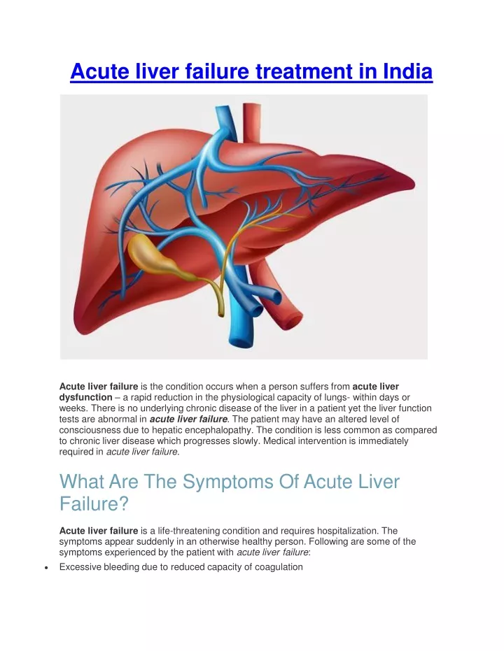 acute liver failure treatment in india