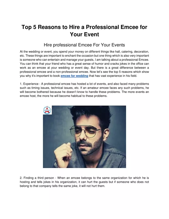 top 5 reasons to hire a professional emcee