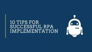 Tips for Successful RPA Implementation