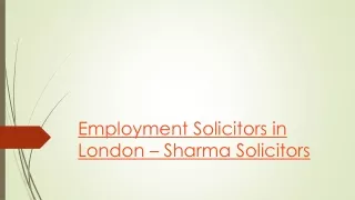 Employment Solicitors in London - Sharma solicitors