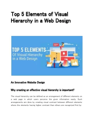 top 5 elements of visual hierarchy in a web design