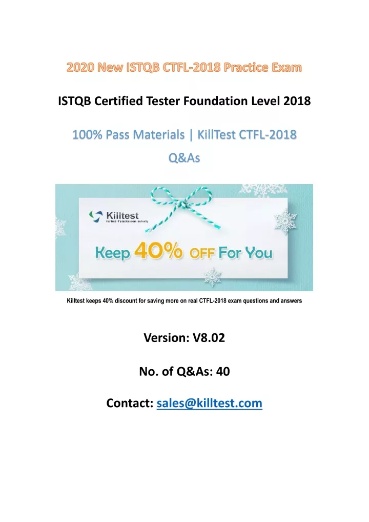 istqb certified tester foundation level 2018