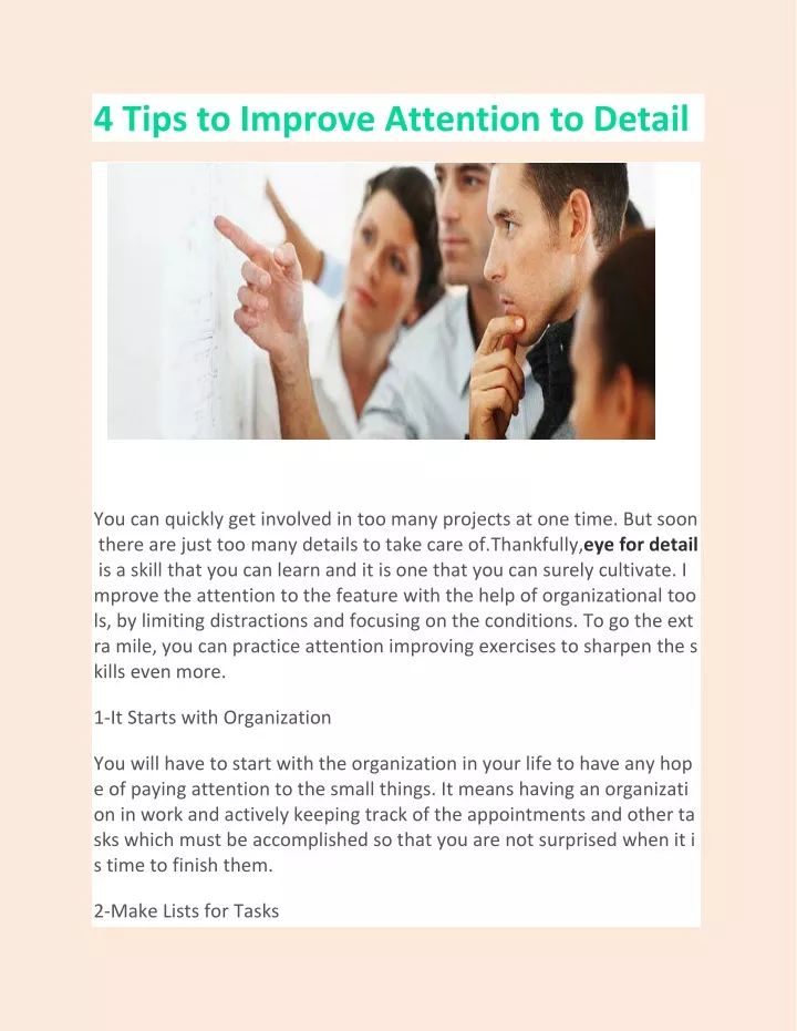 4 tips to improve attention to detail
