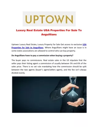 Luxury Real Estate USA Properties For Sale To Anguillians