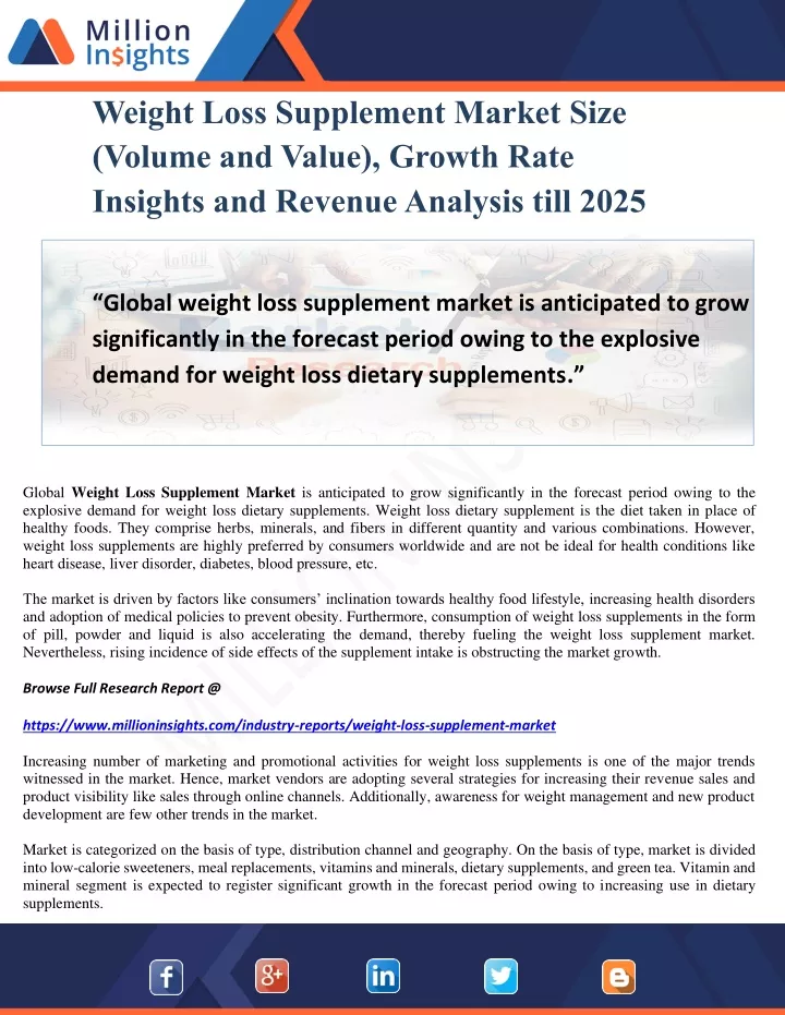 weight loss supplement market size volume