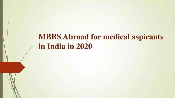 mbbs abroad for medical aspirants in india in 2020