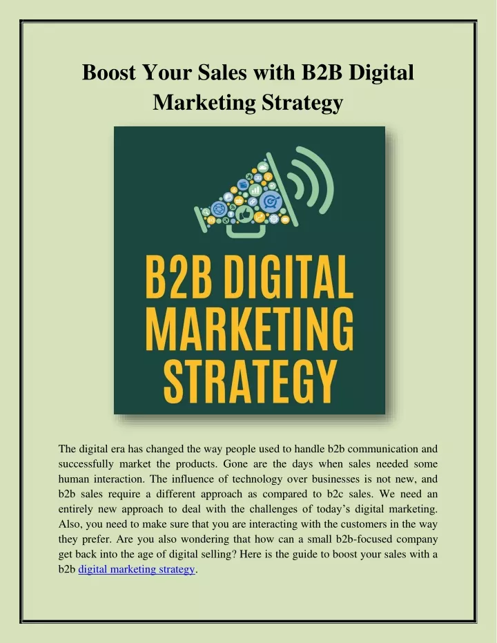 boost your sales with b2b digital marketing