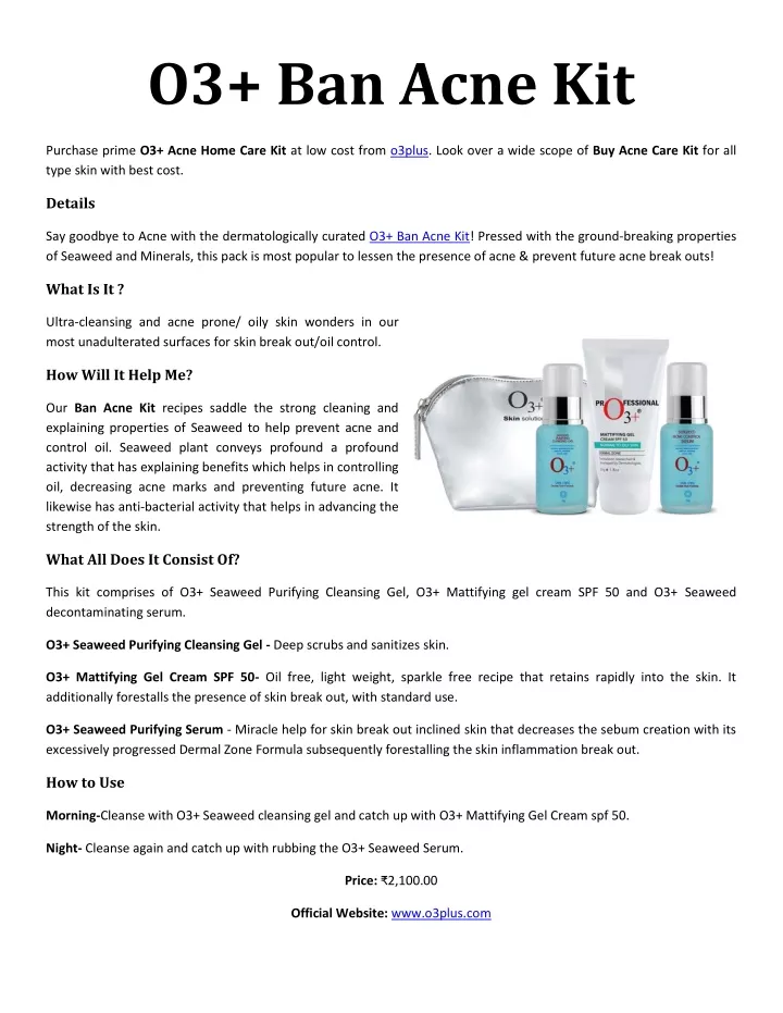 o3 ban acne kit