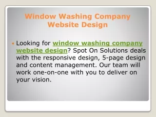 Window Washing Company Website Design