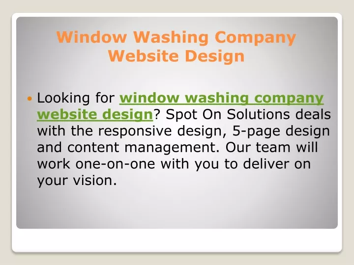 window washing company website design