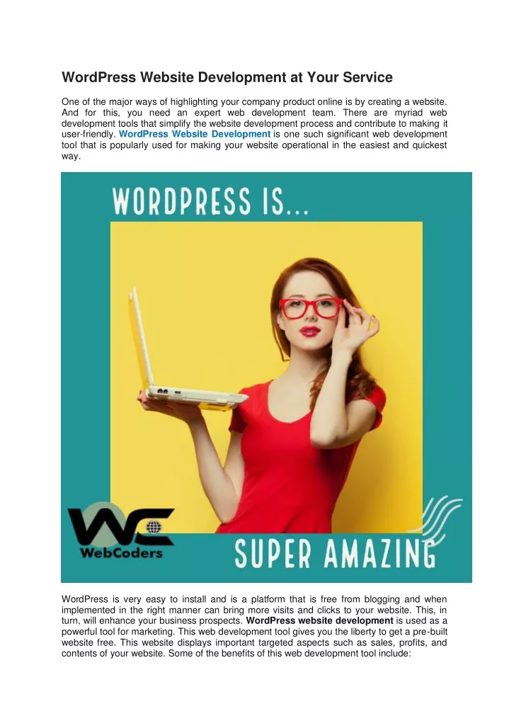 wordpress website development at your service