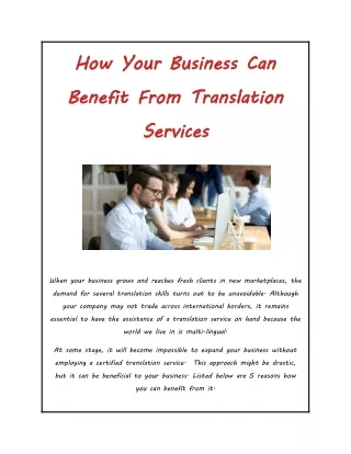 How Your Business Can Benefit From Translation Services