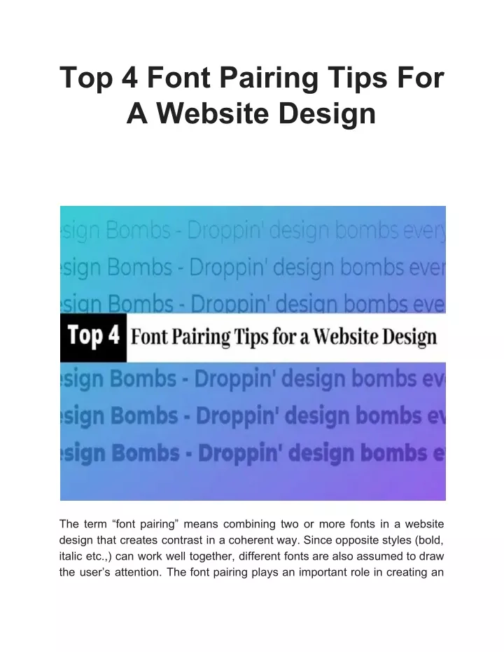 top 4 font pairing tips for a website design