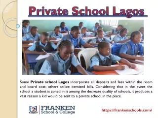 Private Schools Lagos