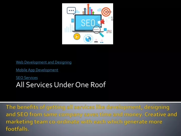 web development and designing mobile app development seo services all services under one roof