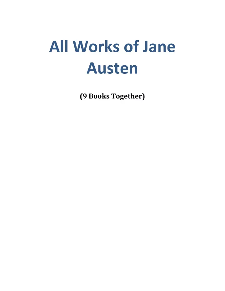 all works of jane austen