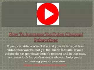 how to increase youtube channel subscriber