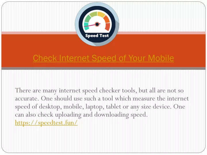 check internet speed of your mobile
