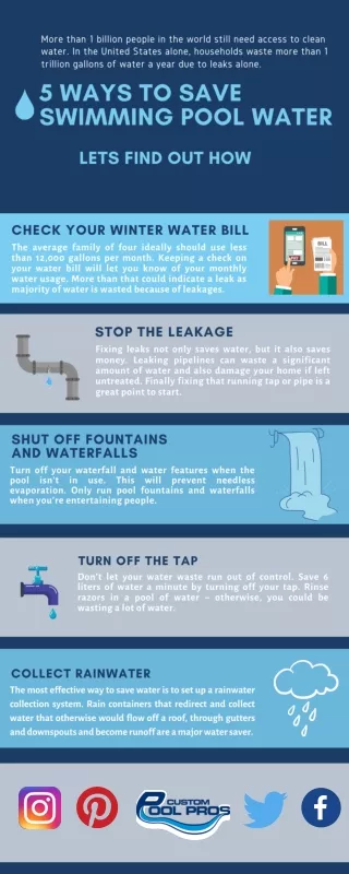 5 ways to save swimming pool water