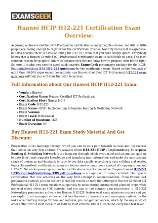 H12-221 Huawei HCIP Routing & Switching Exam Dumps