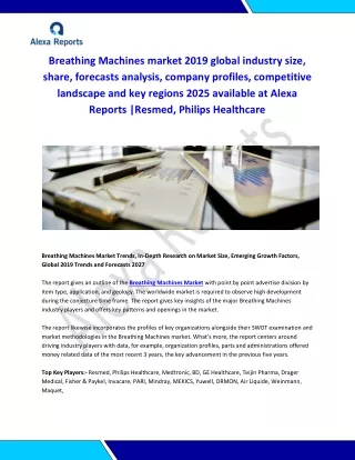 Global Breathing Machines Market Analysis 2015-2019 and Forecast 2020-2025