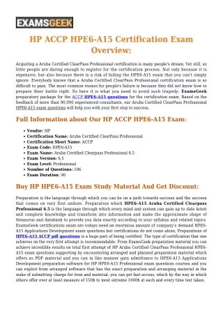 HPE6-A15 HP Aruba Certified Clearpass Professional 6.5 Exam Dumps