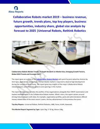 collaborative robots market 2019 business revenue
