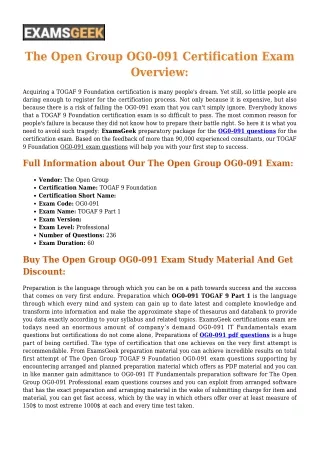 TOGAF 9 Foundation OG0-091 The Open Group Exam Dumps