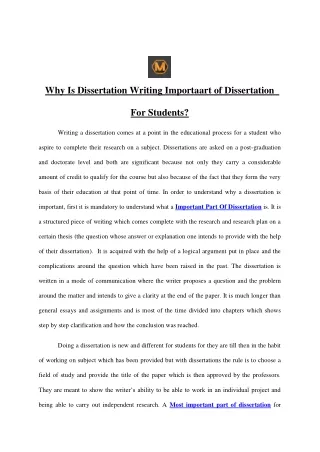 Why Is Dissertation Writing Importaart of Dissertation  For Students?