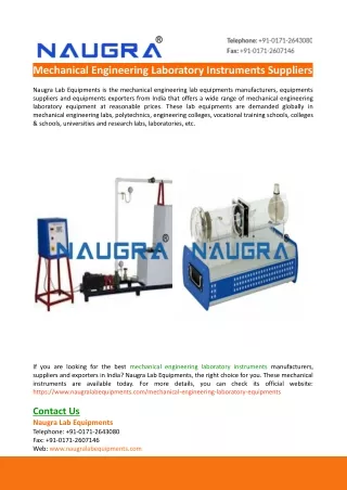 mechanical engineering laboratory instruments