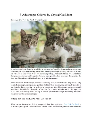 3 advantages offered by crystal cat litter