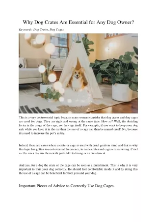 why dog crates are essential for any dog owner