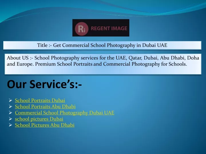 title get commercial school photography in dubai