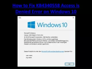 how to fix kb4340558 access is denied error