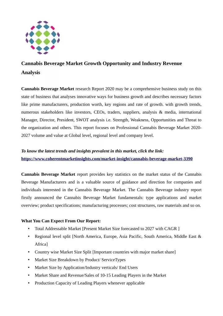 cannabis beverage market growth opportunity