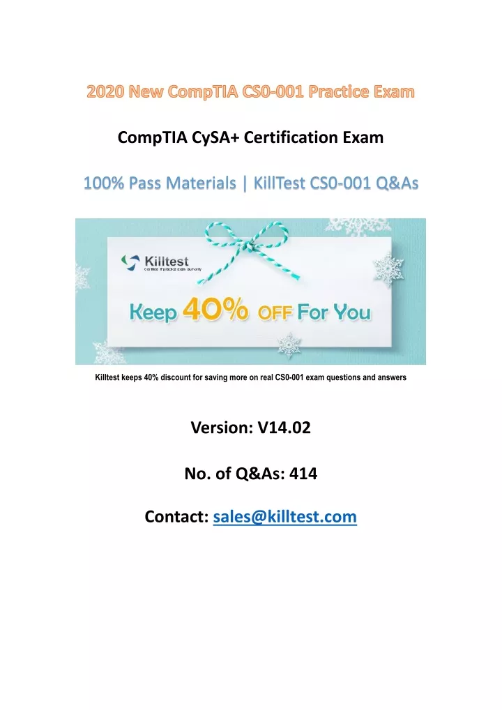 comptia cysa certification exam