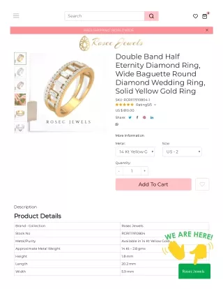 Double Band Half Eternity Diamond Ring.